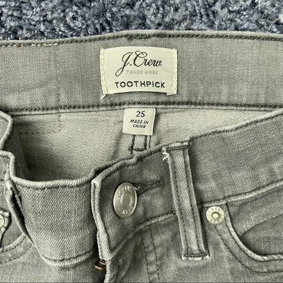 J Crew Toothpick Jeans Gray size 25 - Picture 3 of 5